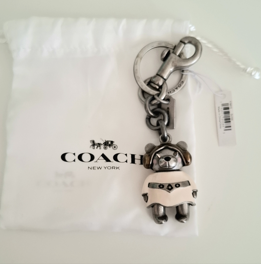 NWT✨️COACH Star Wars Princess Leia Bear Bag Charm Limited Edition F78815 SV/HA